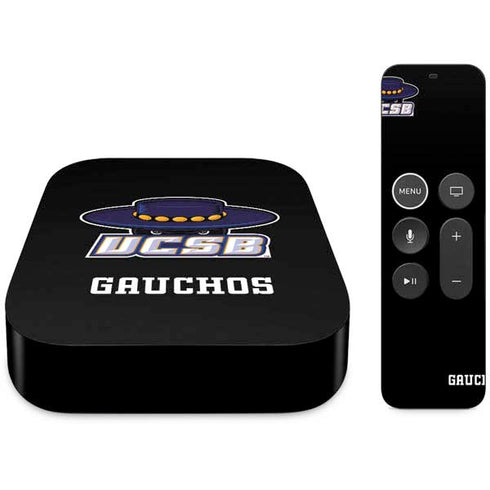 University of California-Santa Barbara UCSB Gauchos Black Apple TV Skin